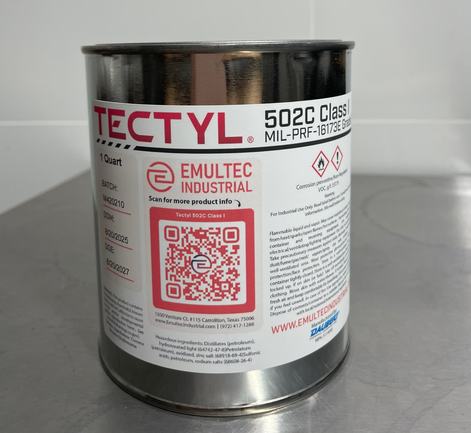 TECTYL 502 - PREPARAÇÃO DE PREVENÇÃO DE CORROSÃO MIL-C-16173